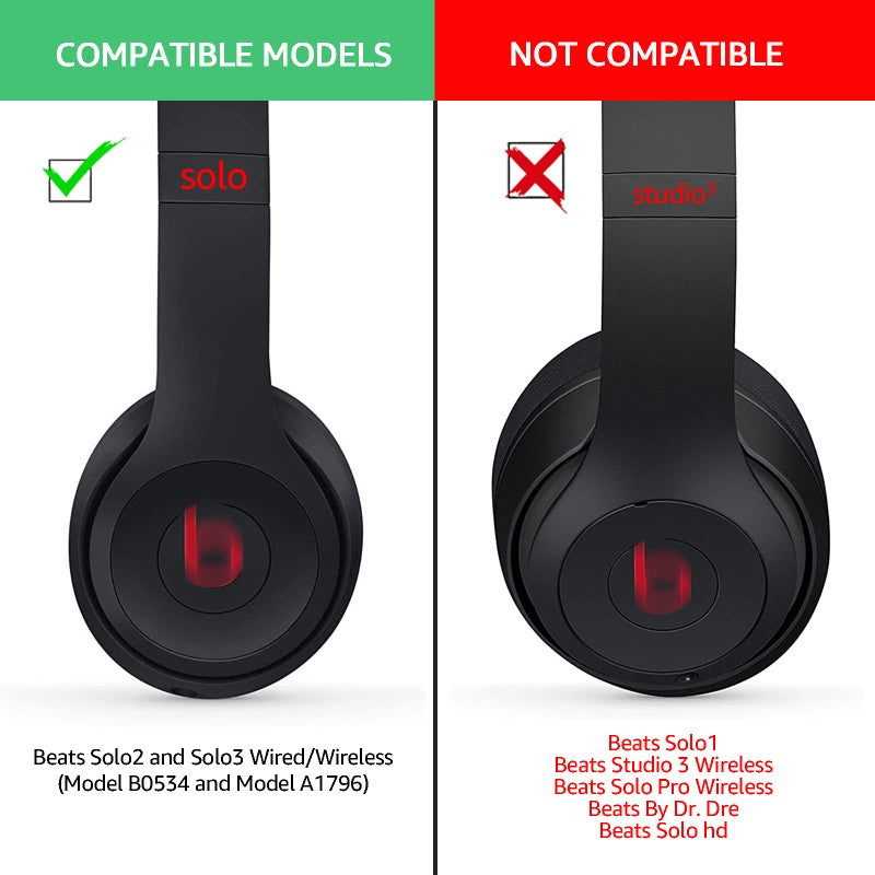 Krone Kalpasmos's Beats Solo 3 Earpads Replacement, Beats Solo 2 Earpad Replacement, Premium Protein Leather Memory Foam with Kits, Superb Comfortable â€“ Black - Image 2